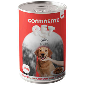 Comida Húmida Para Cão Adulto Pedaços Em Molho Com Vaca E Aves Continente Pet Basic 1,2 kg