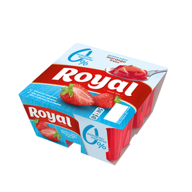 Gelatina Pronta Morango Sem Açúcar Royal 360 gr (4 Un)