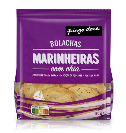 Bolachas Marinheiras Com Chia Pingo Doce 0.18Kg