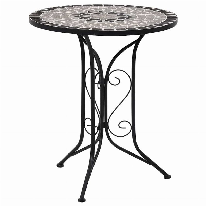 Hkh Mesa Bistrô Em Mosaico 60 Cm Cerâmica - Cinzento