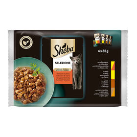 Comida Húmida Para Gato Carne Saquetas Sheba 4 X 85 g