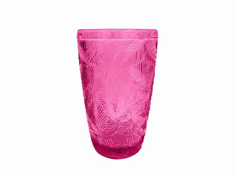 Copo Vidro Actuel Folhas Rosa 35 cl