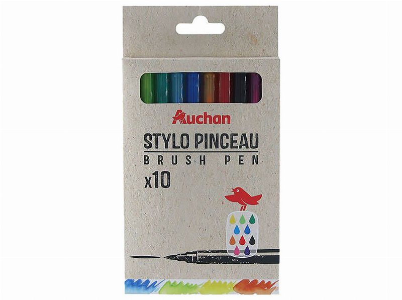 Caneta Pincel Auchan 10 Unidades