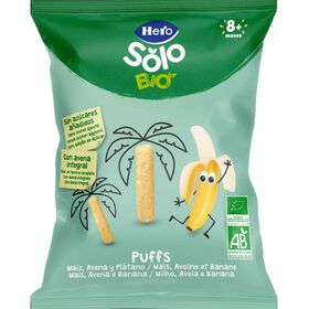 Snack Para Bebé Milho, Aveia E Banana Puffs +8M Hero Solo 25 gr