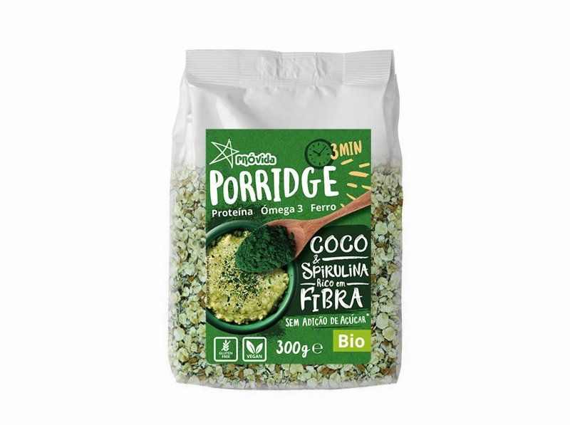 Papas De Aveia Bio Provida Coco &Spirulina Sem Glúten 300 g