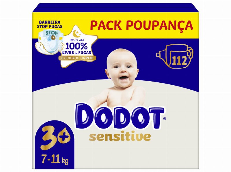 Fraldas Dodot Sensitive Extra T3 -11 kg 112 Un