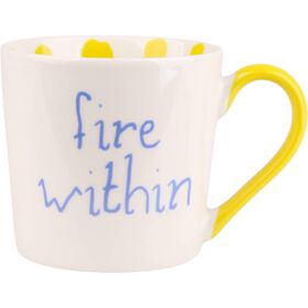 Caneca 370 ml Riscas Interiores Amarelas Kasa