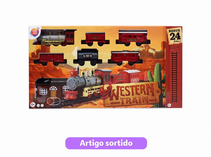 Comboio Elétrico Western Express One Two Fun 28 Peças Modelos Sortidos