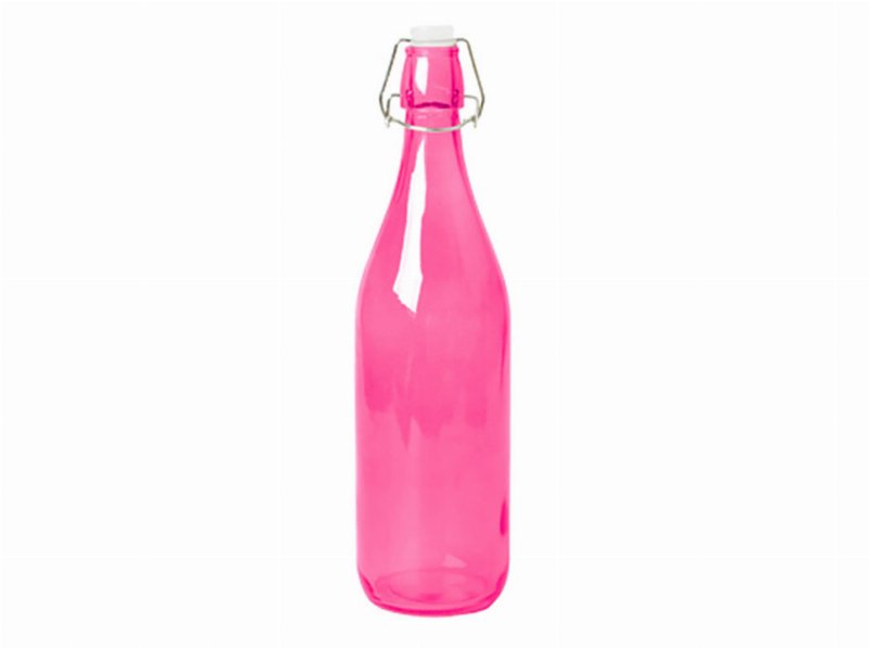 Garrafa Vidro Actuel Tampa Rosa 1 l