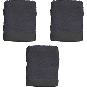 Conjunto De 3 Toalhas Suave 30X30Cm 450 g Cinza Escuro Kasa