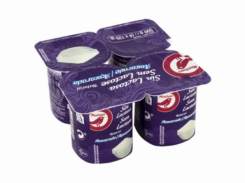 Leite Auchan Fermentado Sem Lactose Natural Açúcarado 4X125 g