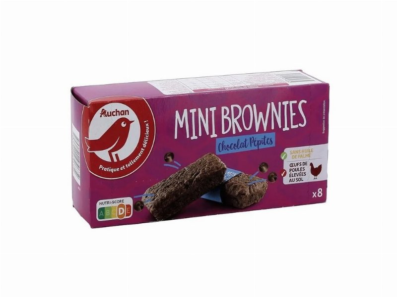 Mini Brownies Auchan Com Pepitas De Chocolate Preto 8X30 g
