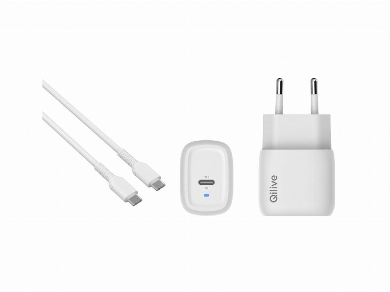 Carregador 1 Usbc 25W Qilive 600183083 Branco Cabo Usbc-Usb