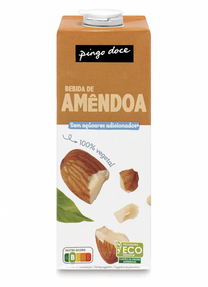 Bebida Vegetal De Amêndoa Sem Açúcar Pingo Doce 1L