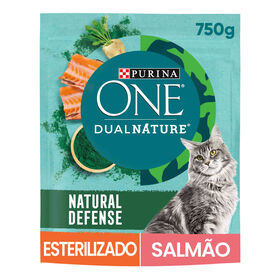 Ração Para Gato Adulto Esterilizado Salmão Purina One Dual 750 g