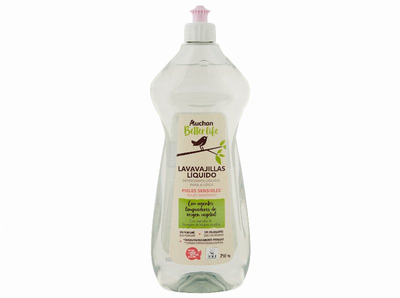 Detergente Loiça Manual Auchan Better Life Peles Sensíveis Biberões E Tetinas 750 ml