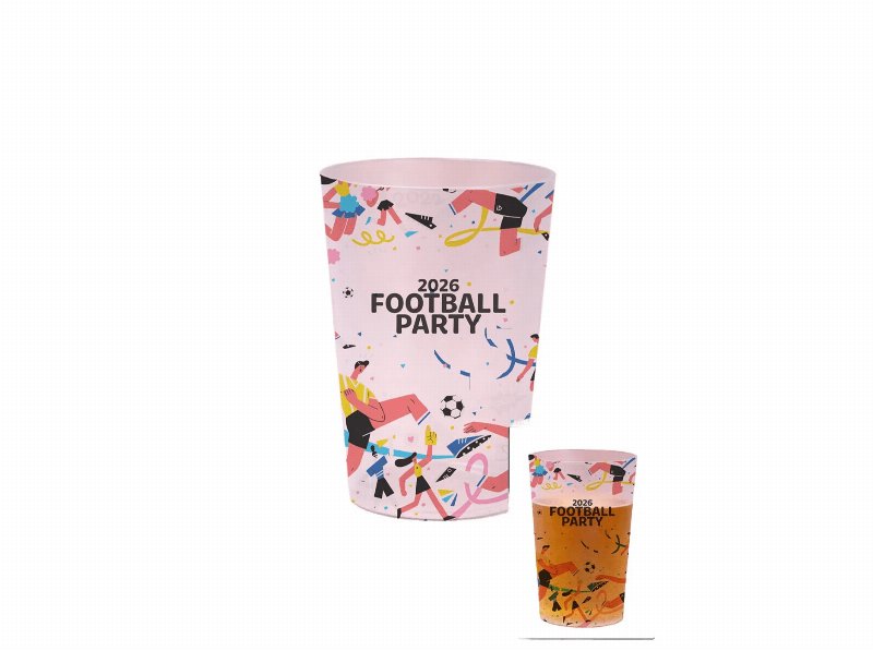 Copo Football Party Plástico Reutilizável 330 ml