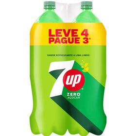 Refrigerante Com Gás Lima E Limão Zero 7Up 4 X 1,5 Lt