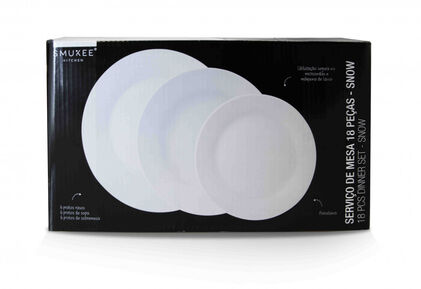 Serviço De Mesa 18 Peças Porcelana Smukee
