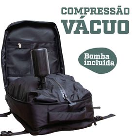 Mochila De Viagem Com Compressão A Vácuo 24 l Preta