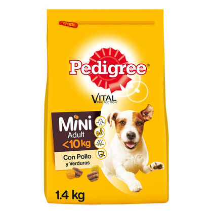 Comida Seca Para Cão Mini Adulto Com Frango E Vegetais Pedigree 1.4Kg