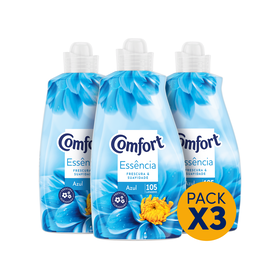 Amaciador Roupa Concentrado Essências Azul Comfort 3 X 105 Doses