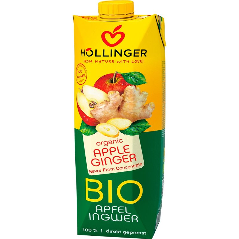Sumo De Maçã E Gengibre Biológica 1 l