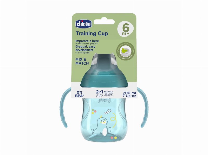 Copo Aprendizagem Chicco 6M Azul 200 ml