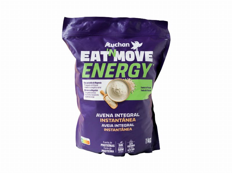 Aveia Integral Auchan Eat'n Move Energy Instantânea S/Glúten 1 kg