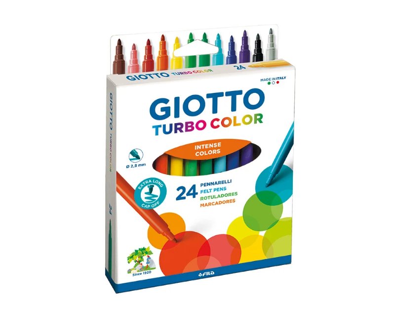Marcadores De Colorir Giotto Turbo Color 24 Unidades
