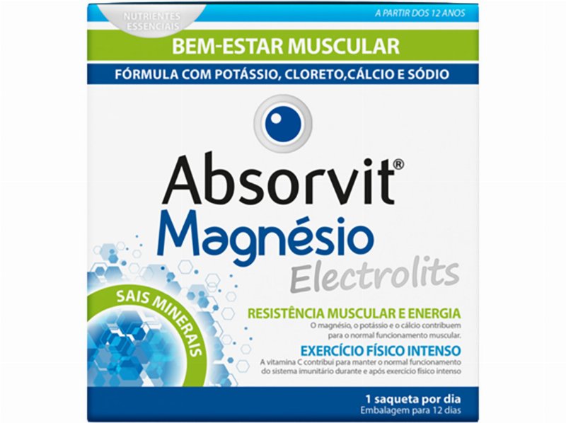 Suplemento Absorvit Magnésio Electrolits 12 Saq