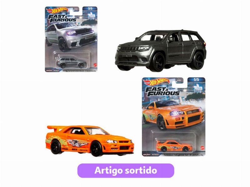 Carrinho Fast & Furious Hot Wheels Premium Modelos Sortidos