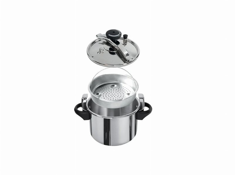 Panela De Pressão Com Cesto Actuel Inox Apta Para Indução 8 l