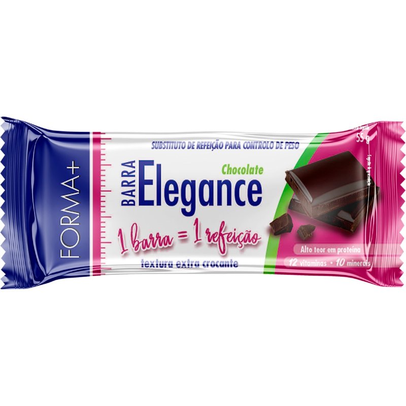 Barra De Cereais De Chocolate Preto Elegance Plus 55 g