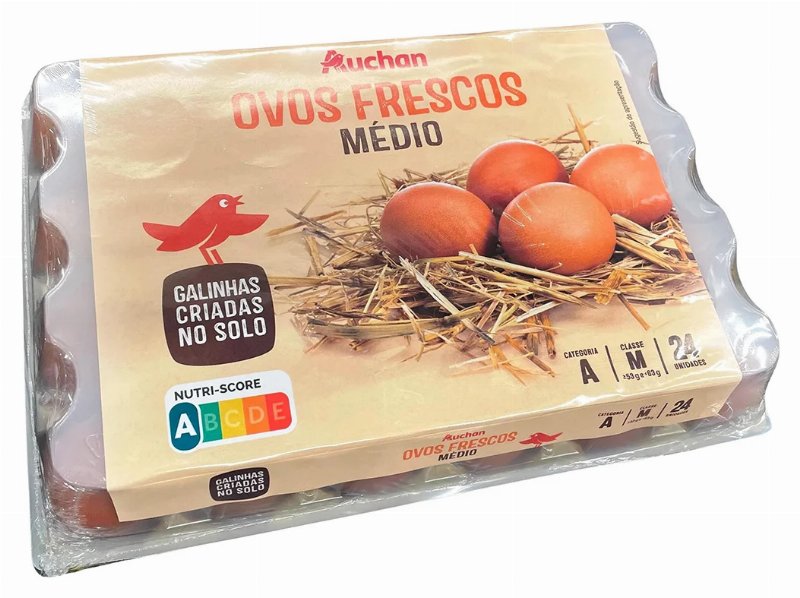 Ovos Auchan Galinhas Solo Classe M Duas Dúzias