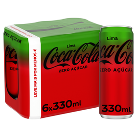 Refrigerante Em Lata Com Gás Cola Zero Lima Coca-Cola 6 X 33 cl