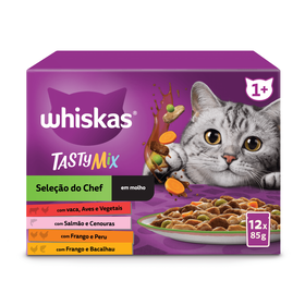 Comida Húmida Para Gato Tasty Mix Whiskas 12 X 85 g