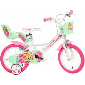 Bicicleta De Criança Com Cesto Roda 14'' Monovelocidade Patrulha Pata