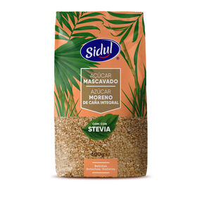 Açúcar Mascavado Com Stevia Sidul 500 gr