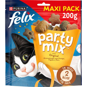 Snack Para Gato Adulto Party Mix Original Frango, Fígado E Peru Purina Felix 200 g