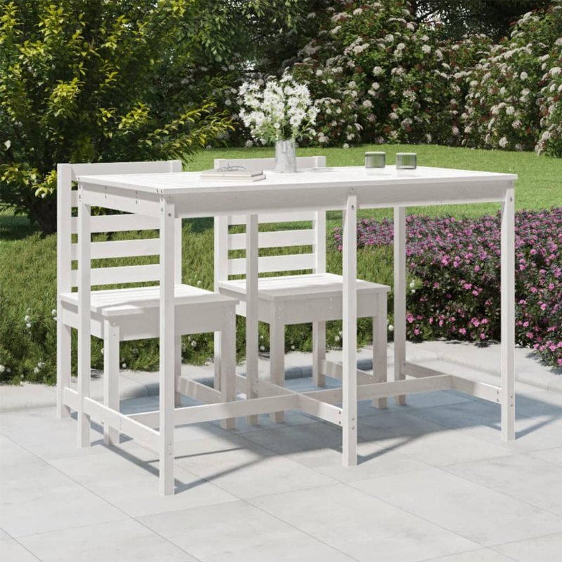 Hkh Mesa De Jardim 159,5X82, Madeira De Pinho Maciça - Branco