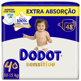 Fraldas Sensitive Extra 10-15 kg T4+ Dodot 48 Un