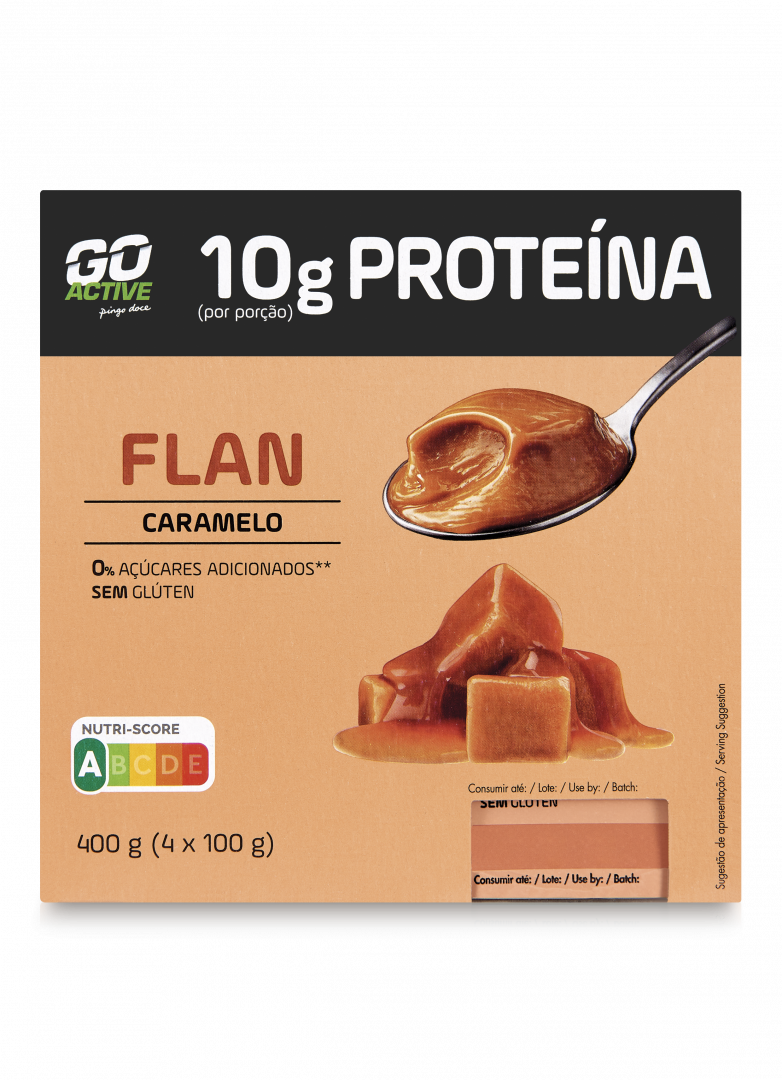 Pudim Flan Proteico Caramelo Pack 4 Go Active 0.4Kg