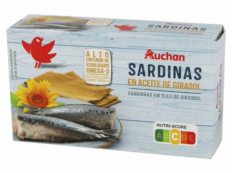 Sardinhas Auchan Em Óleo De Girassol 120(84)G