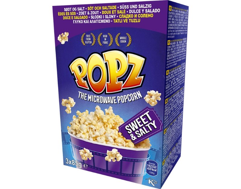 Pipocas Popz Micro Ondas Salgadas E Doces 3X85 g
