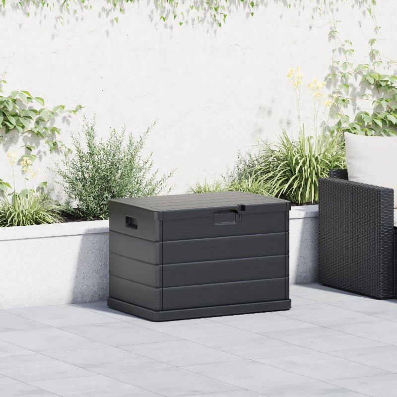 Hkh Caixa De Armazenamento Para Jardim - Plástico, 170 l - Antracite