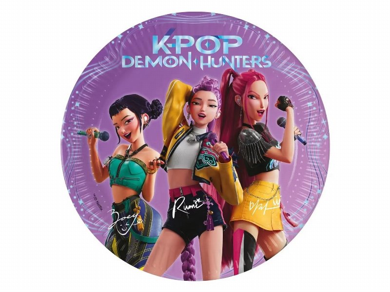 Pratos Descartáveis Cartão K-Pop Demon Hunters 20Cm 8 Unidades