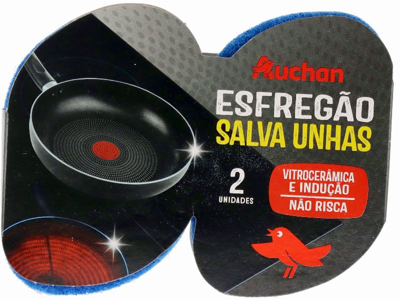 Esfregão Salva Unhas Auchan Vitrocerâmica E Indução Não Risca 2Un