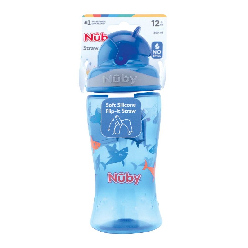Copo Com Palhinha Nuby Azul 360 ml +12M