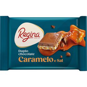 Tablete De Duplo Chocolate Caramelo E Sal Regina 130 gr